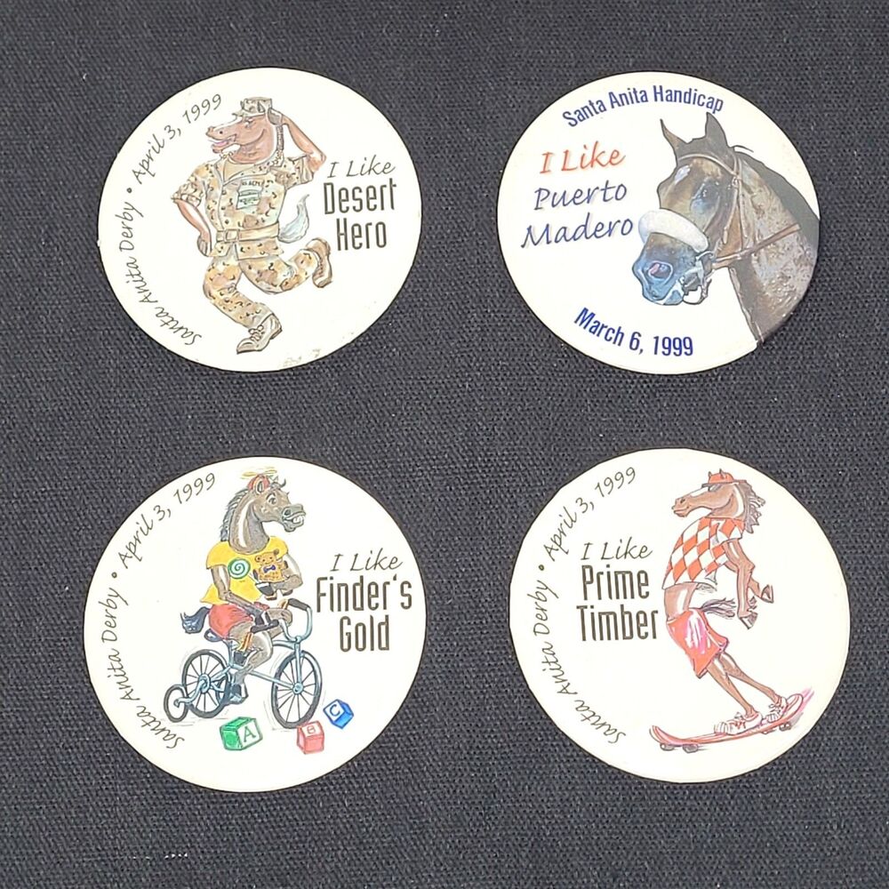 VTG 1999 Santa Anita Derby Horse Racing Pins Set